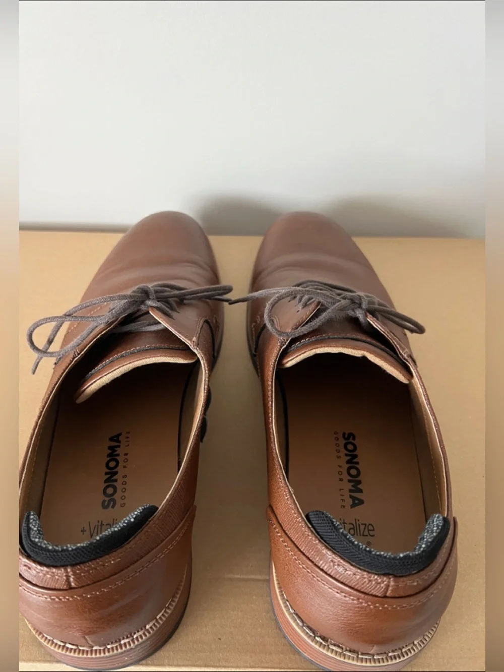Sonoma Goods For Life Men's Brown Dress Shoes Size 13 Vitalize Ortholite